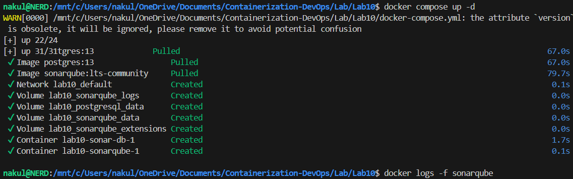 SonarQube Startup