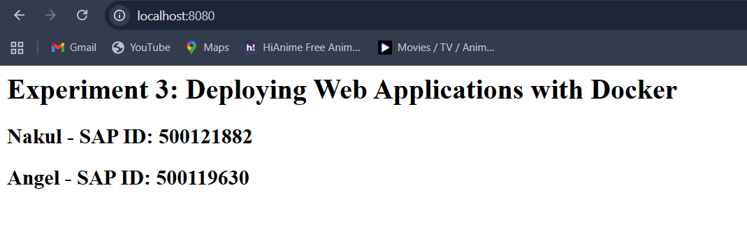 Browser Output Screenshot