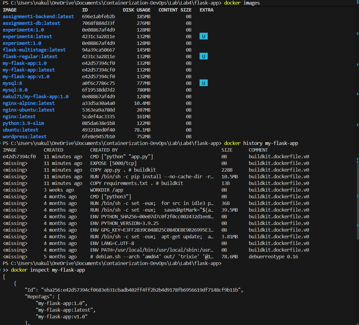 Docker Images, History, and Inspect