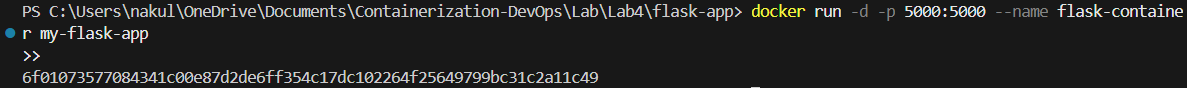 Running Flask Container