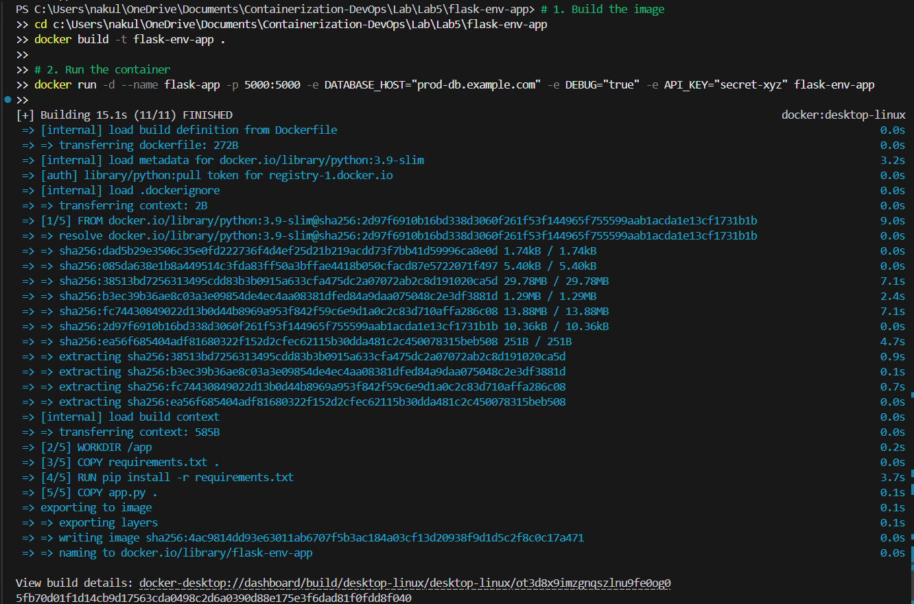 App Build and Run with ENV