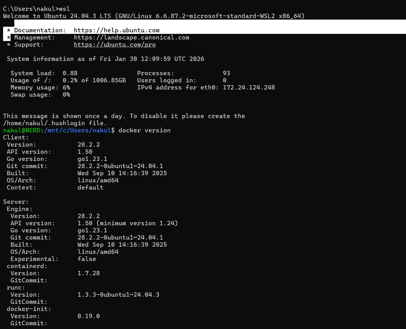 Step 2 -- Docker Version