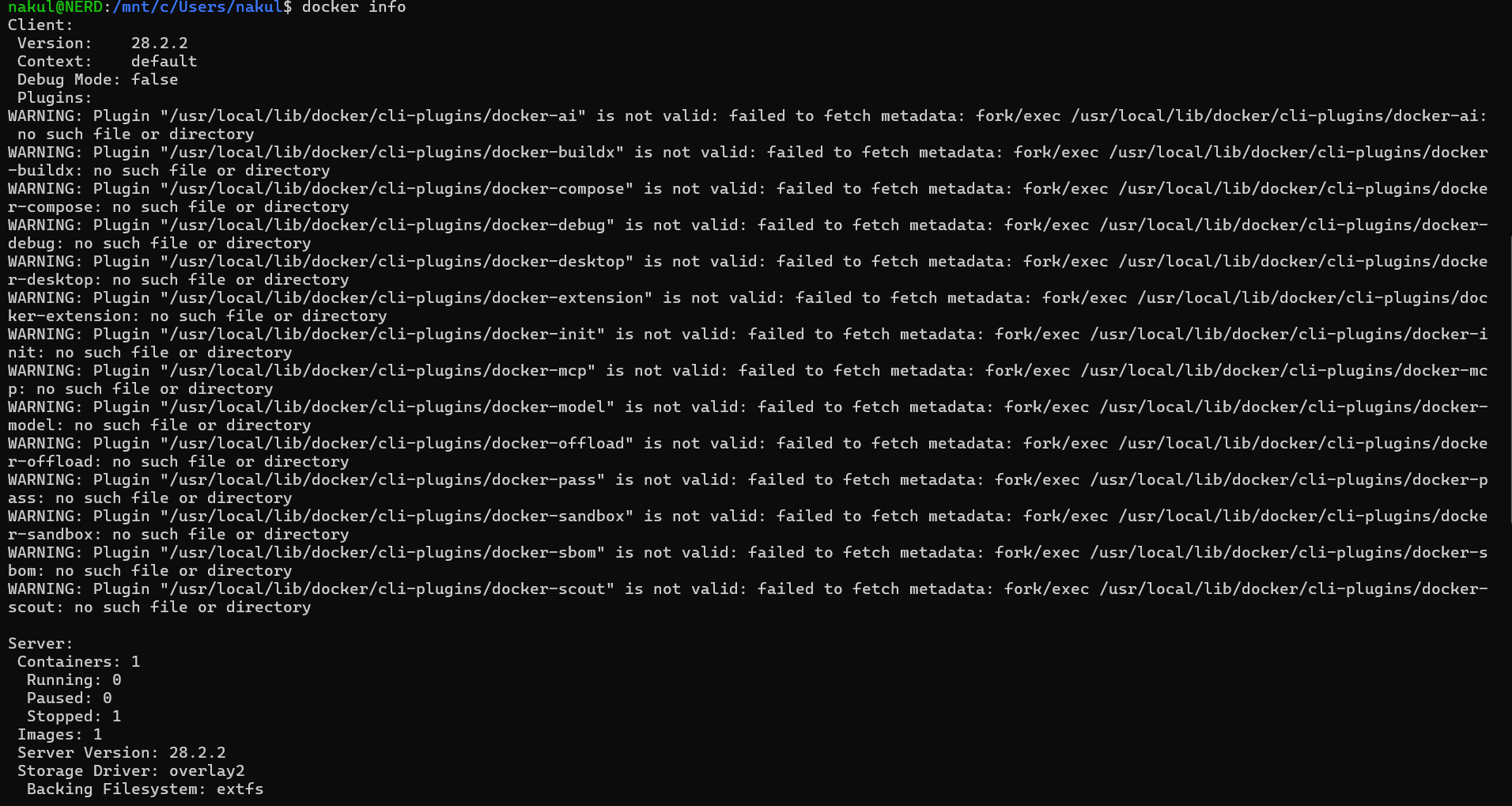 Step 3 -- Docker Info