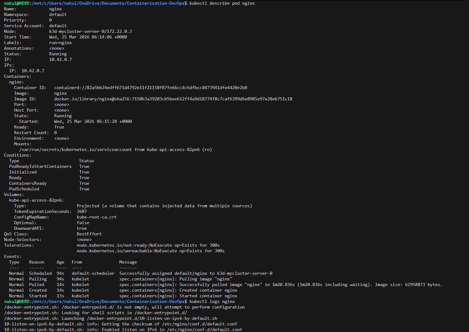 Pod Describe and Logs