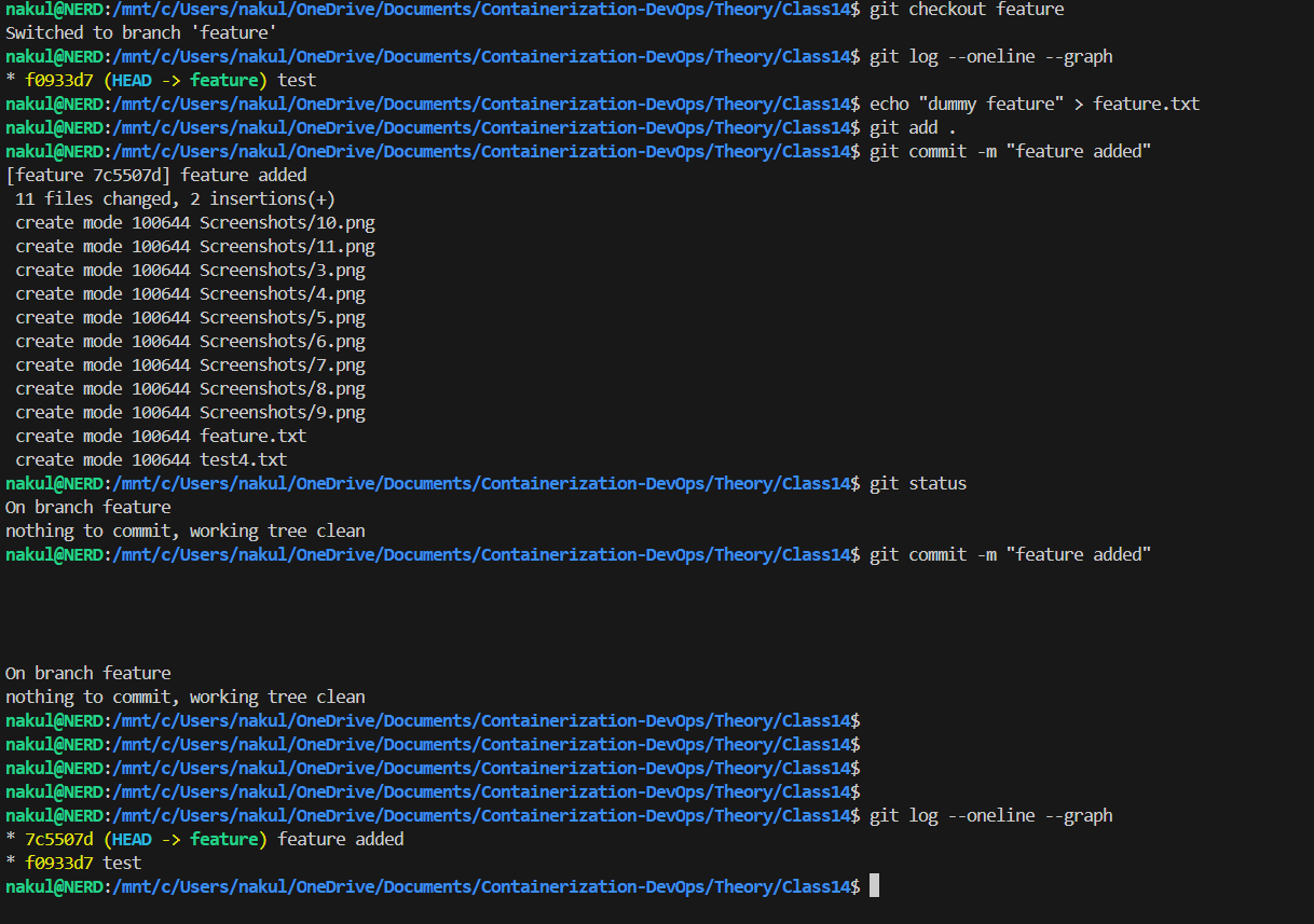 Committing to Feature Branch