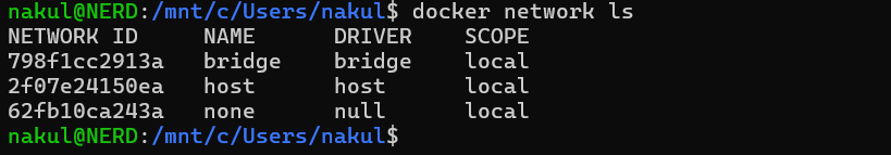 Docker Network List