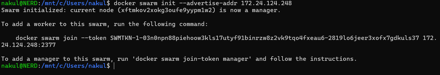Initialize Swarm with Advertise Address
